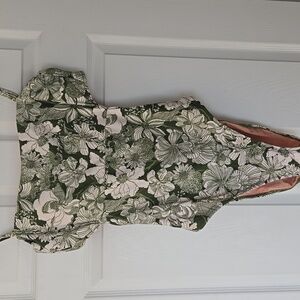 NWT J. Crew Cutout Tie Back One Piece Swimsuit In Liberty Linear Fabric Size 12